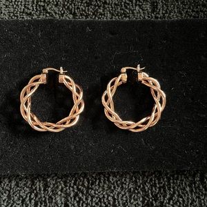JTV-Rose Gold Hoop Earrings